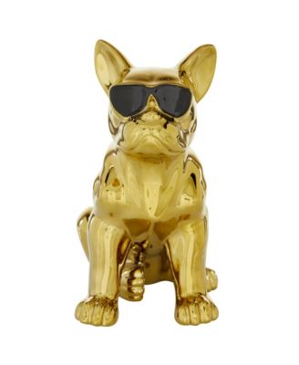 by Cosmopolitan Ceramic Glam Dog Sculpture, 12" x 6"