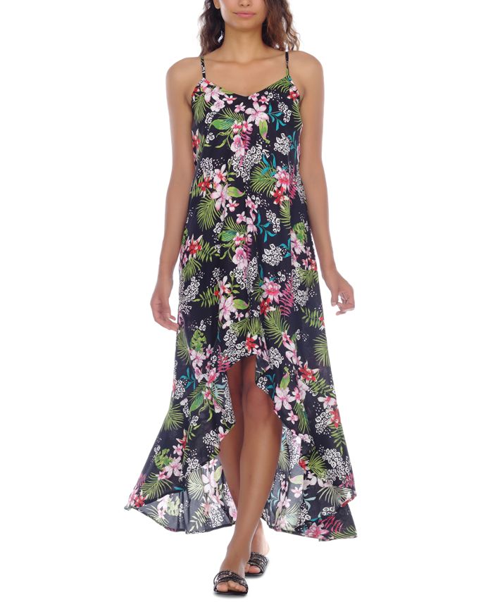 Raviya Floral-Print Swim Cover-Up Dress - Macy's