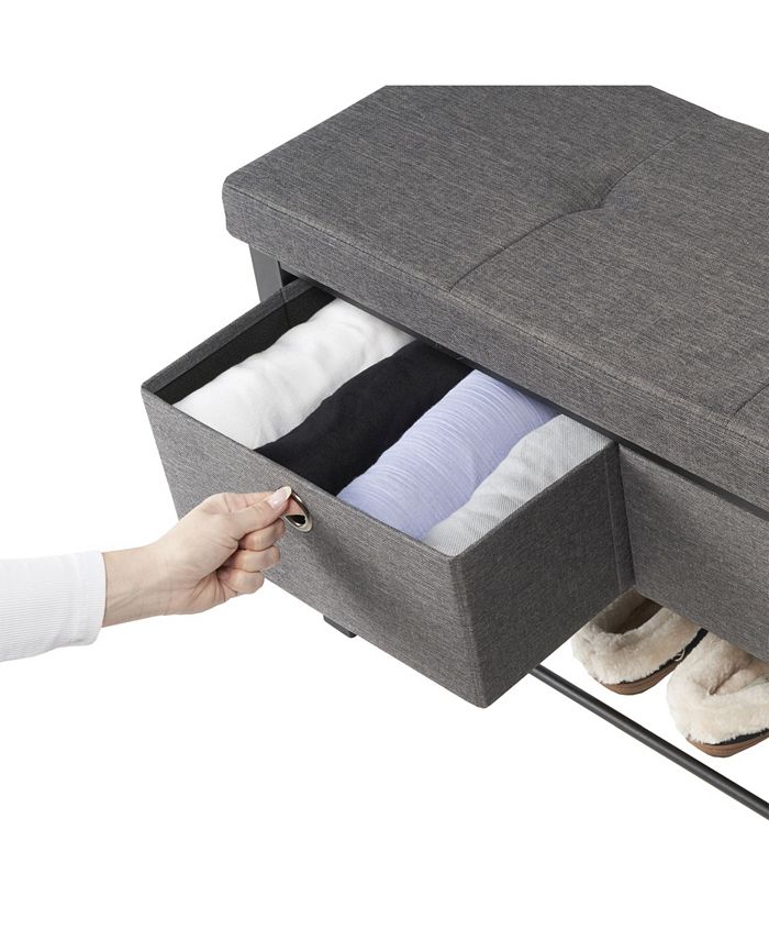 Neatfreak Cushioned Shoe Storage Bench with Drawers Macy's