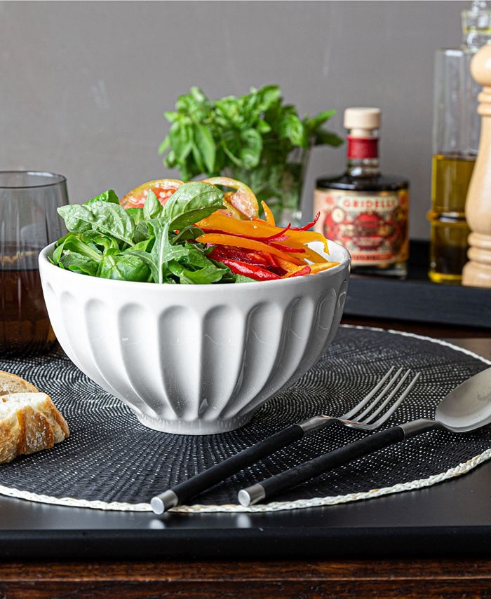 Over and Back Fern Fluted Cereal Bowl, Set of 4 Macy's