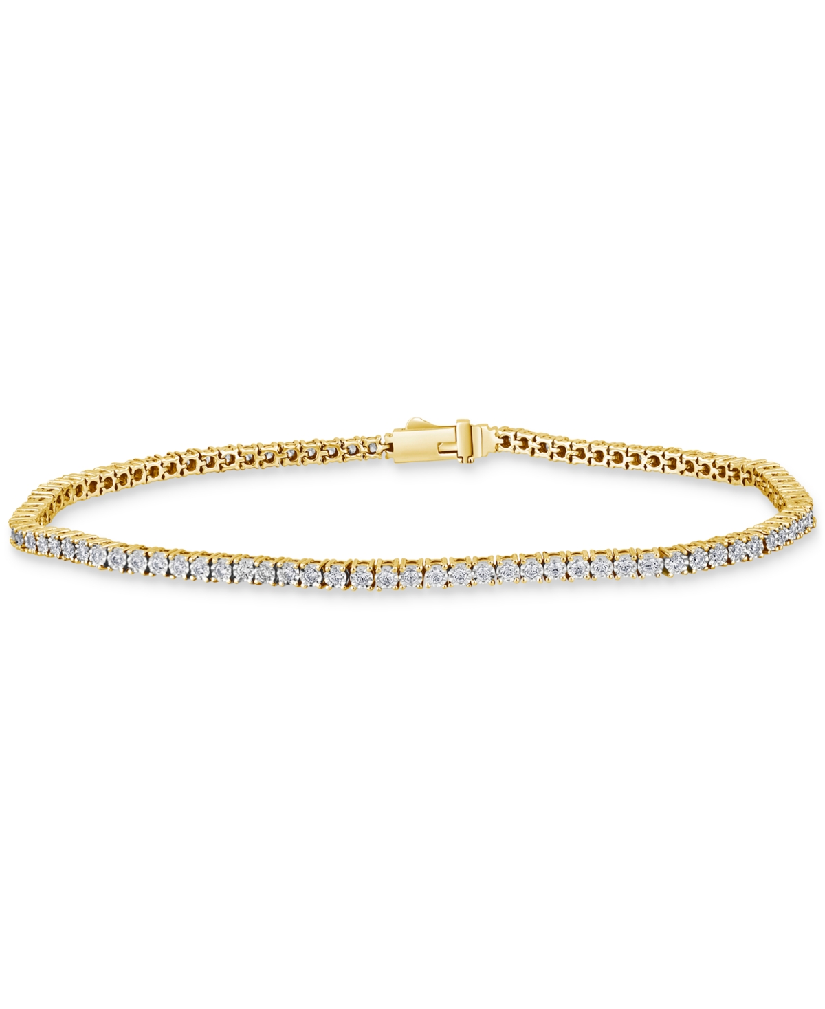 Macy's Men's Diamond Tennis Bracelet (1 Ct. T.w.) In 10k Gold In Yellow