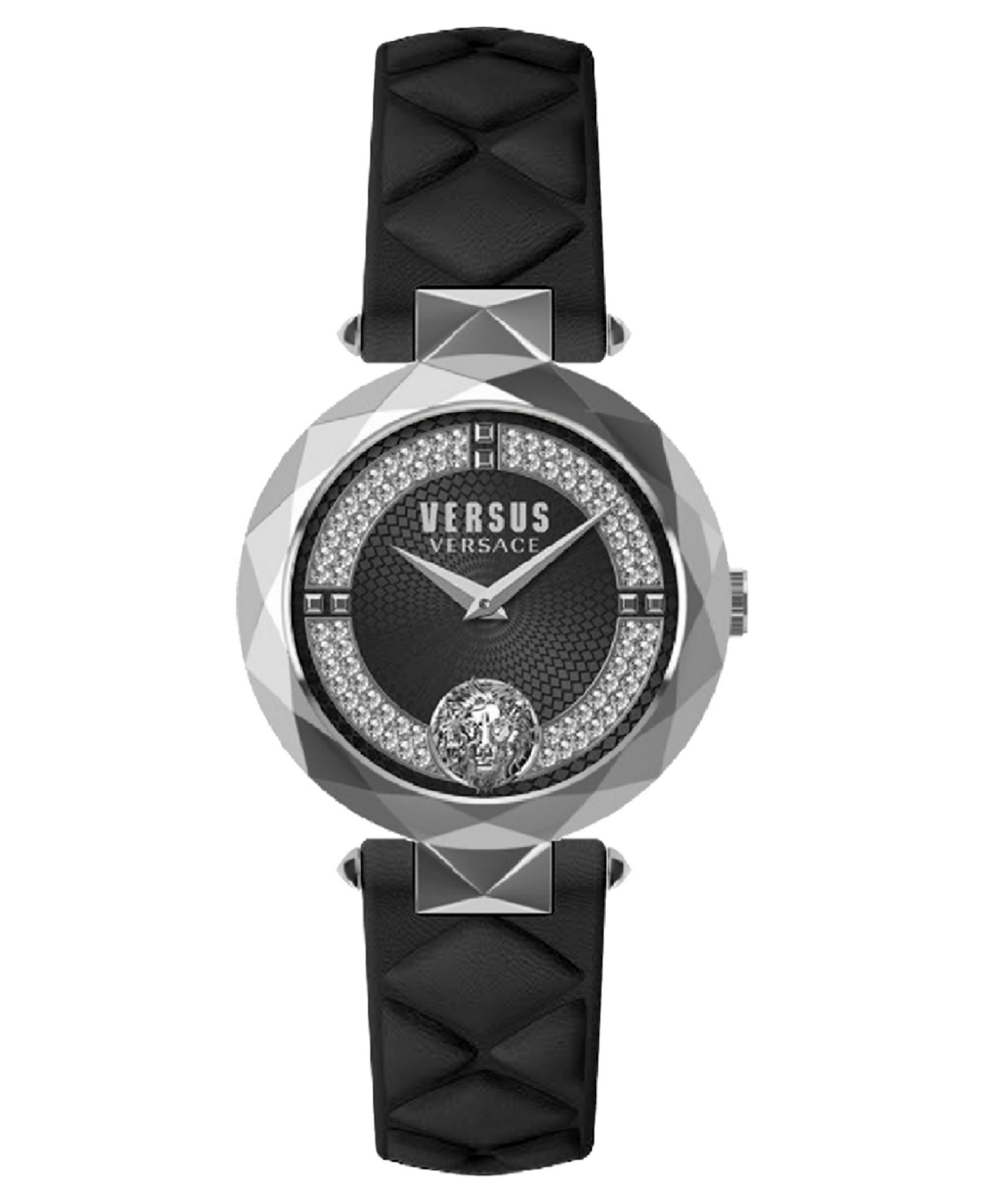 Versus by Versace Women's Covent Garden Black Leather Strap Watch 36mm - Stainless