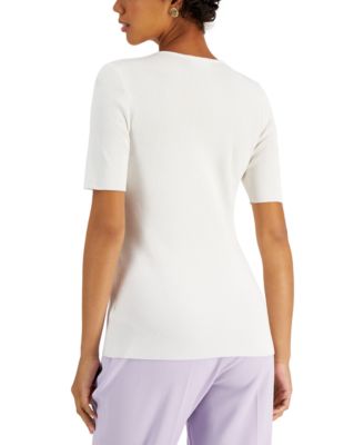 Tahari ASL Short-Sleeve Sweater - Macy's