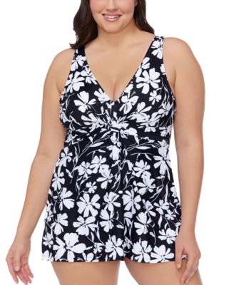 Island Escape - Plus Size Magnolia Underwire Swimdress