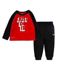 Baby Boys Dri-Fit Thermal T-shirt and Pants, 2 Piece Set