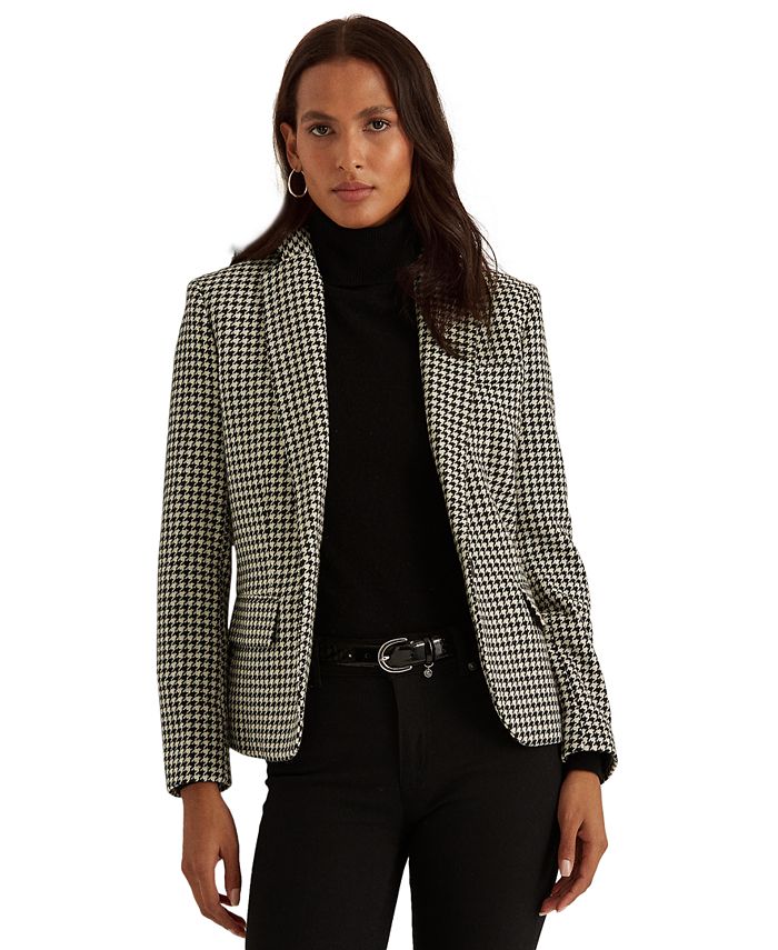 Lauren Ralph Lauren Houndstooth Wool-Blend Blazer & Reviews - Jackets &  Blazers - Women - Macy's
