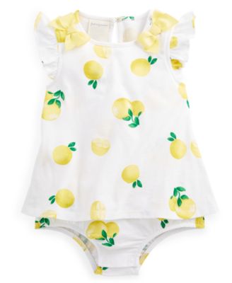 First Impressions - Baby Girls Cotton Lemon Splash Sunsuit