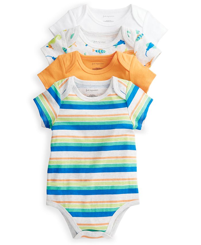 First Impressions Baby Boys 4 Pack Bodysuits Created for Macy s