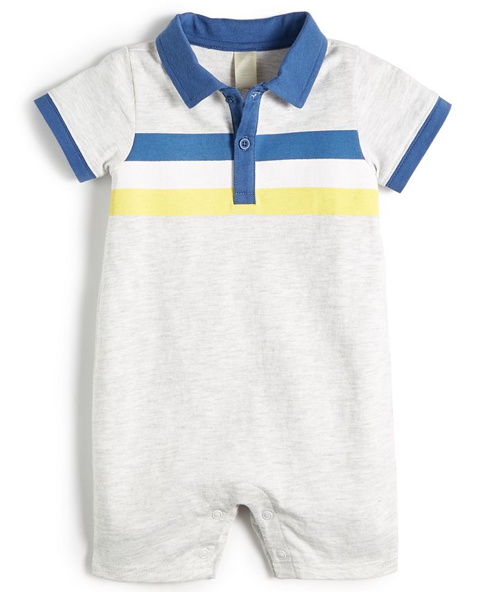 First Impressions Baby Boys Striped Polo Romper, Created for Macy's ...