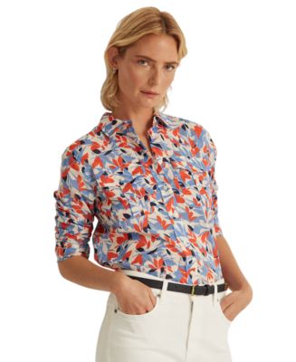 Lauren Ralph Lauren Floral Cotton Voile Shirt - Macy's