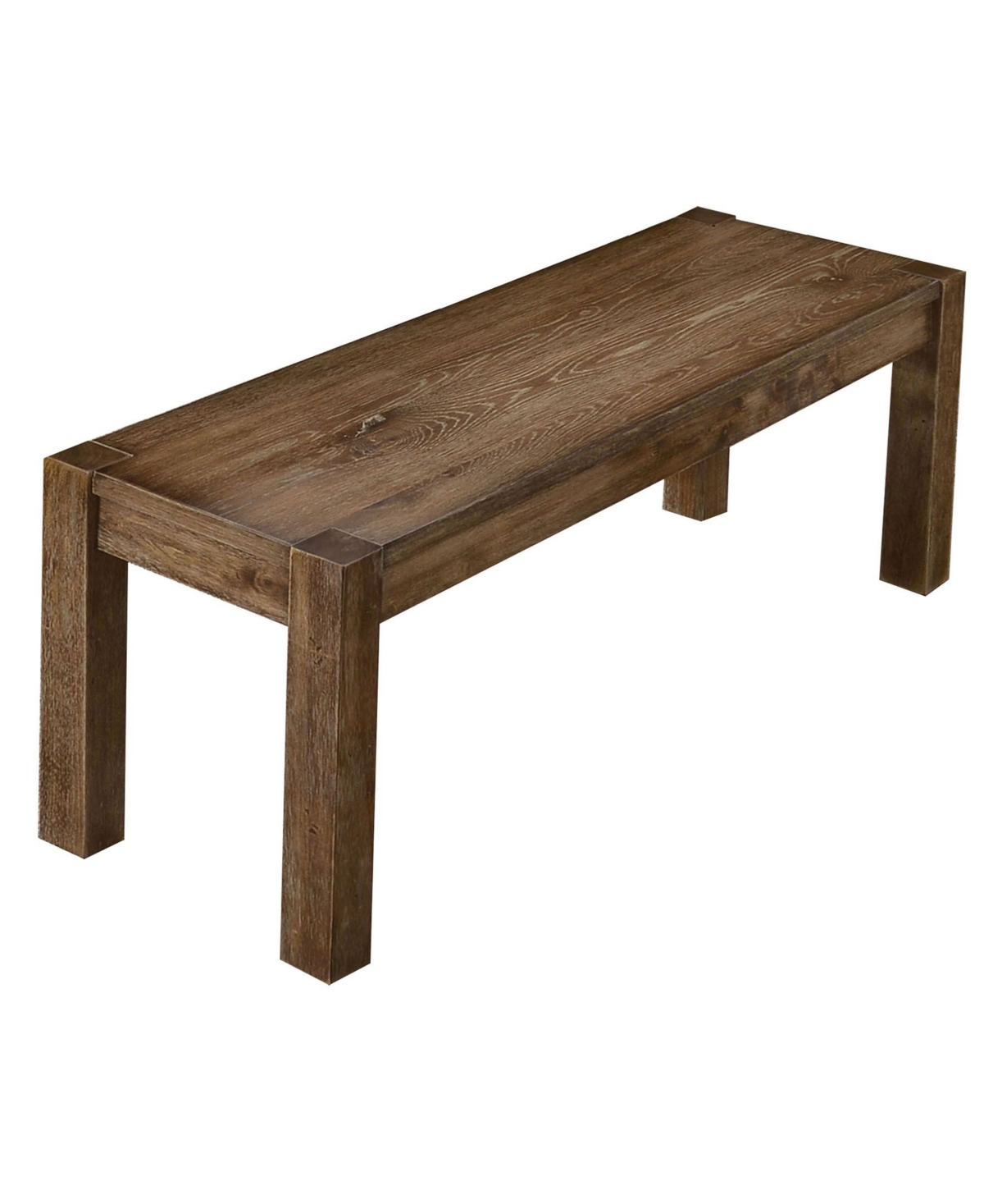 Best Master Furniture Janet Driftwood Transitional Dining Bench In Antique Natural Oak