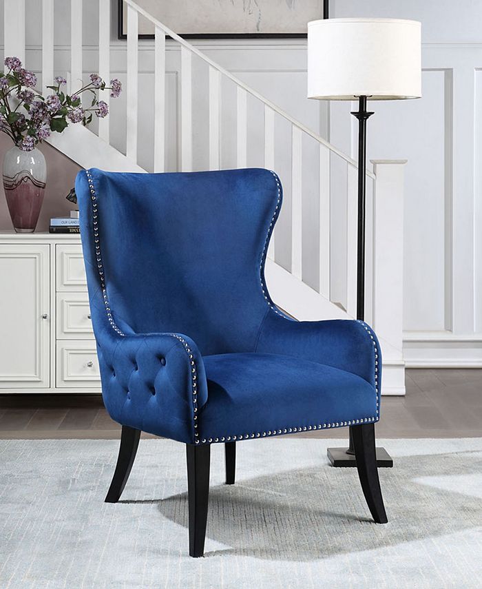 Best Master Furniture Best Master Valeria Tufted Arm Chair Macy's
