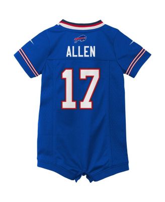 Newborn and Infant Girls and Boys Josh Allen Royal Buffalo Bills Romper Jersey