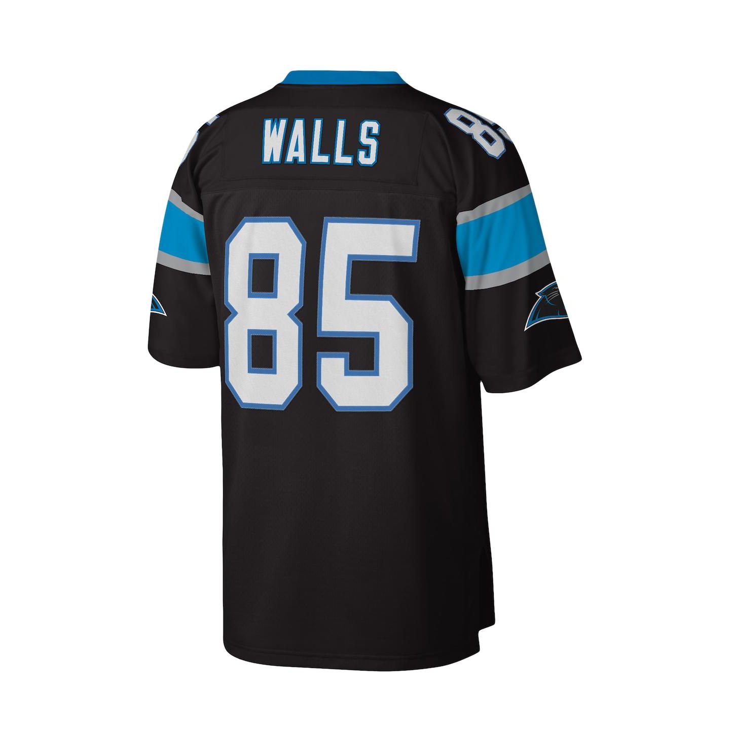 Мужской топ Mitchell & Ness Wesley Walls Black Carolina Panthers 1996 Legacy Replica Jersey — фото 2