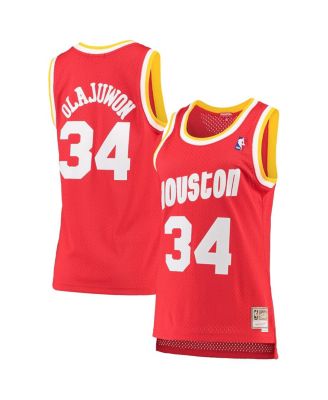 Women s Hakeem Olajuwon Red Houston Rockets 1993 94 Hardwood Classics Swingman Jersey Macy s