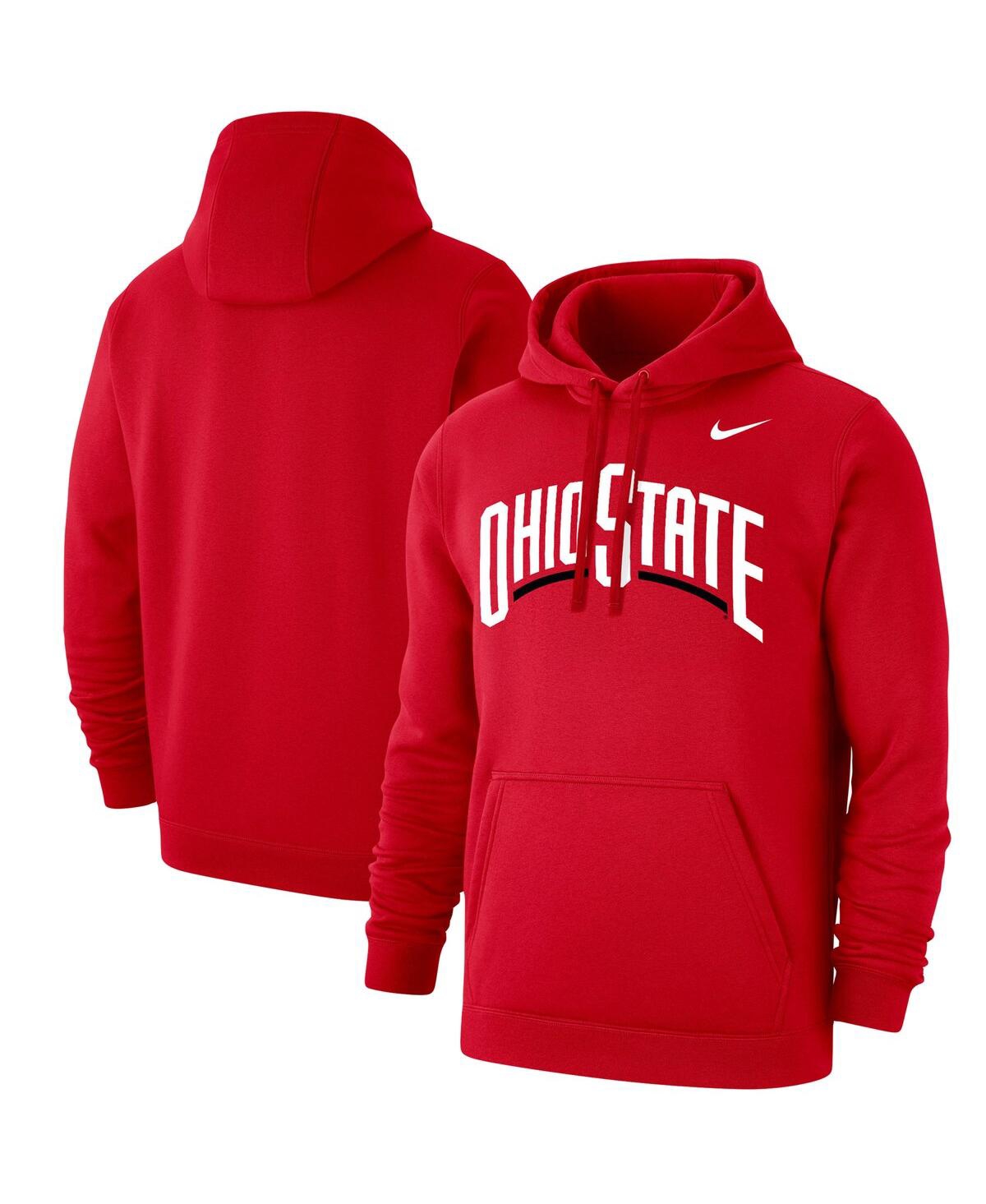 Men's Scarlet Ohio State Buckeyes Logo Pullover Hoodie