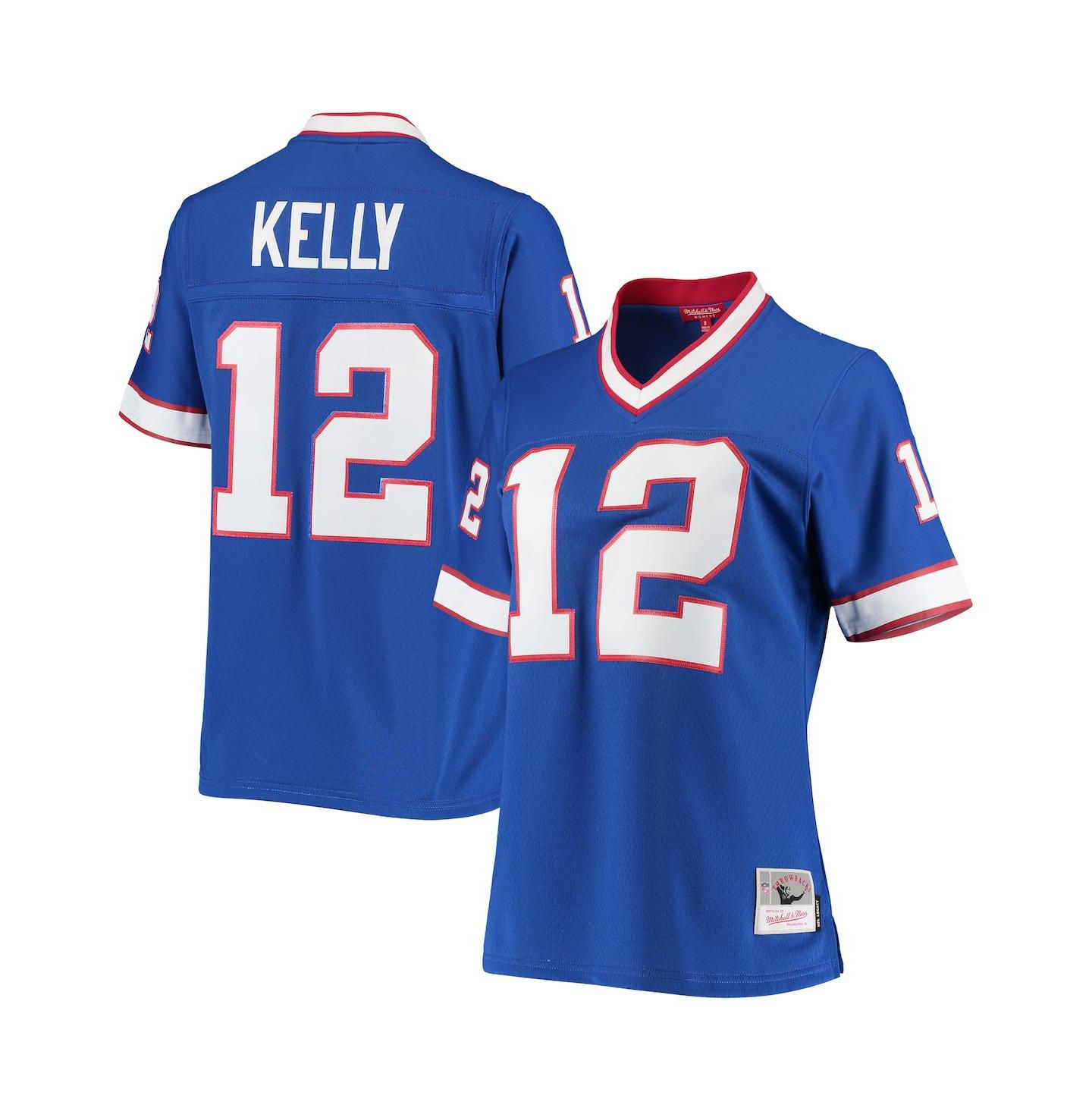 Женский топ Mitchell & Ness Jim Kelly Royal Buffalo Bills 1990 Legacy Replica Jersey — фото 1