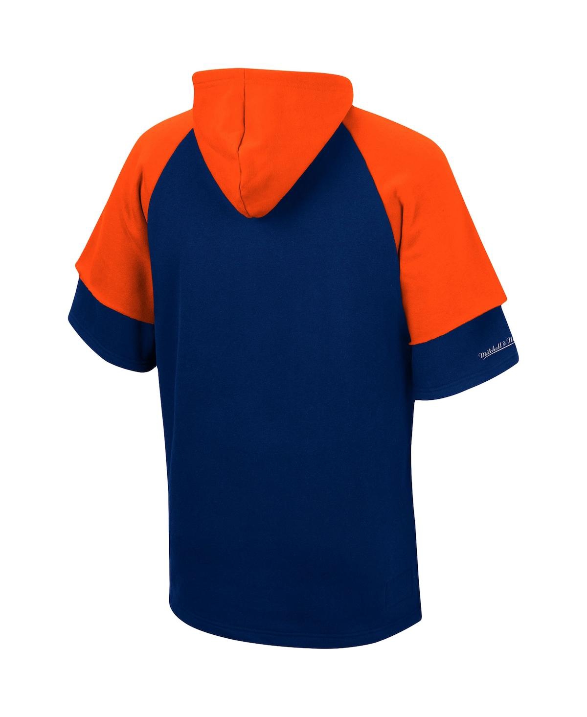 Mitchell & Ness Men's Navy Chicago Bears Home Advantage Raglan Short Sleeve Pullover Hoodie In Navy