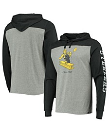 Men's Heathered Gray Pittsburgh Steelers Franklin Wooster Throwback Long Sleeve Hoodie T-shirt