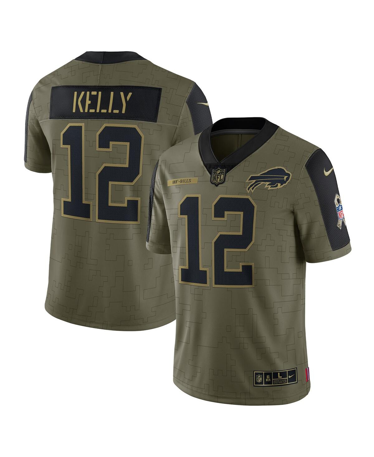 Men's Jim Kelly Olive Buffalo Bills 2021 Salute To Service Retired Player Limited Jersey