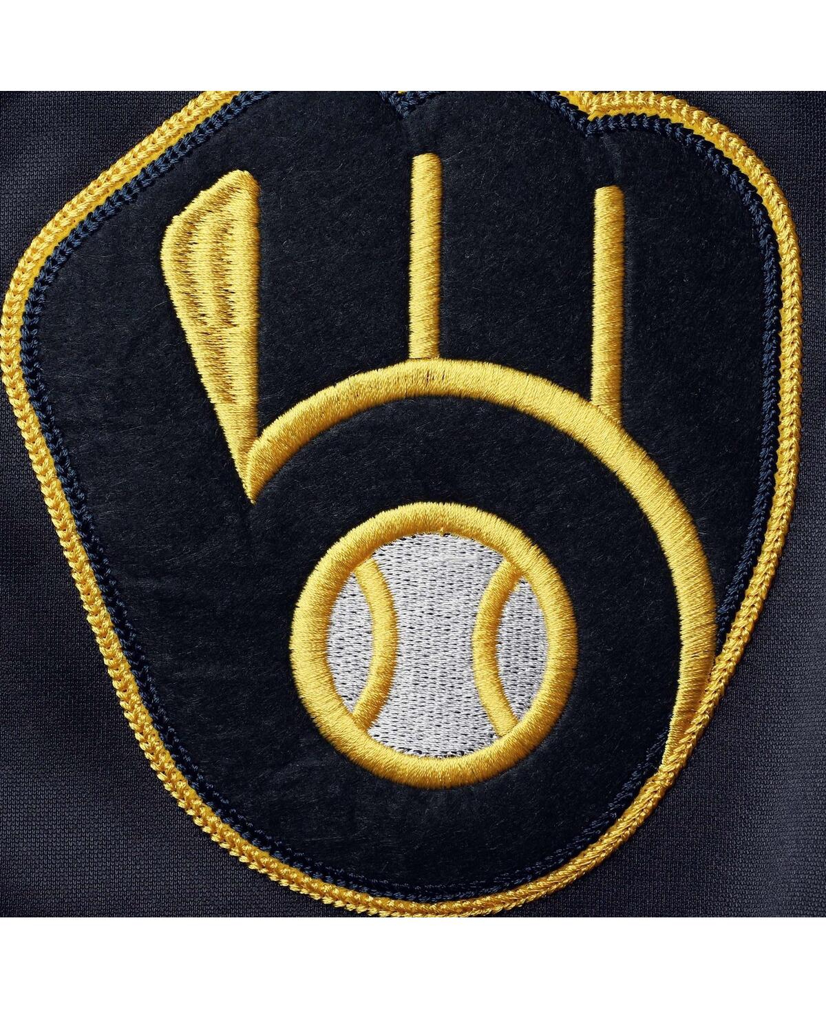 Shop Stitches Men's Navy, Gold-tone Milwaukee Brewers Team Full-zip Hoodie In Navy,gold