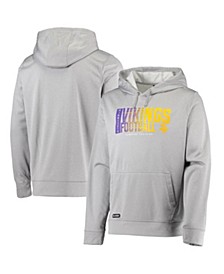 Men's Heathered Gray Minnesota Vikings Combine Authentic Game On Pullover Hoodie