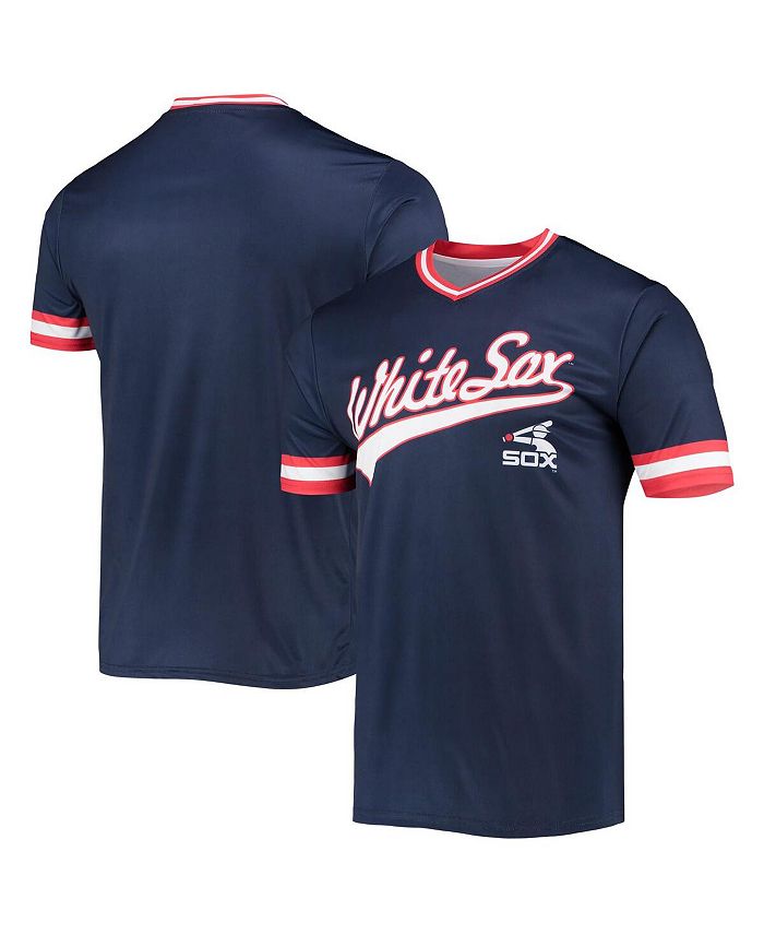 Men's Navy, Red Chicago White Sox Cooperstown Collection V-Neck Team Color  Jersey