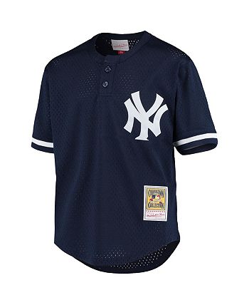 Men's Mitchell & Ness Derek Jeter Navy New York Yankees Cooperstown  Collection Mesh Batting Practice Button