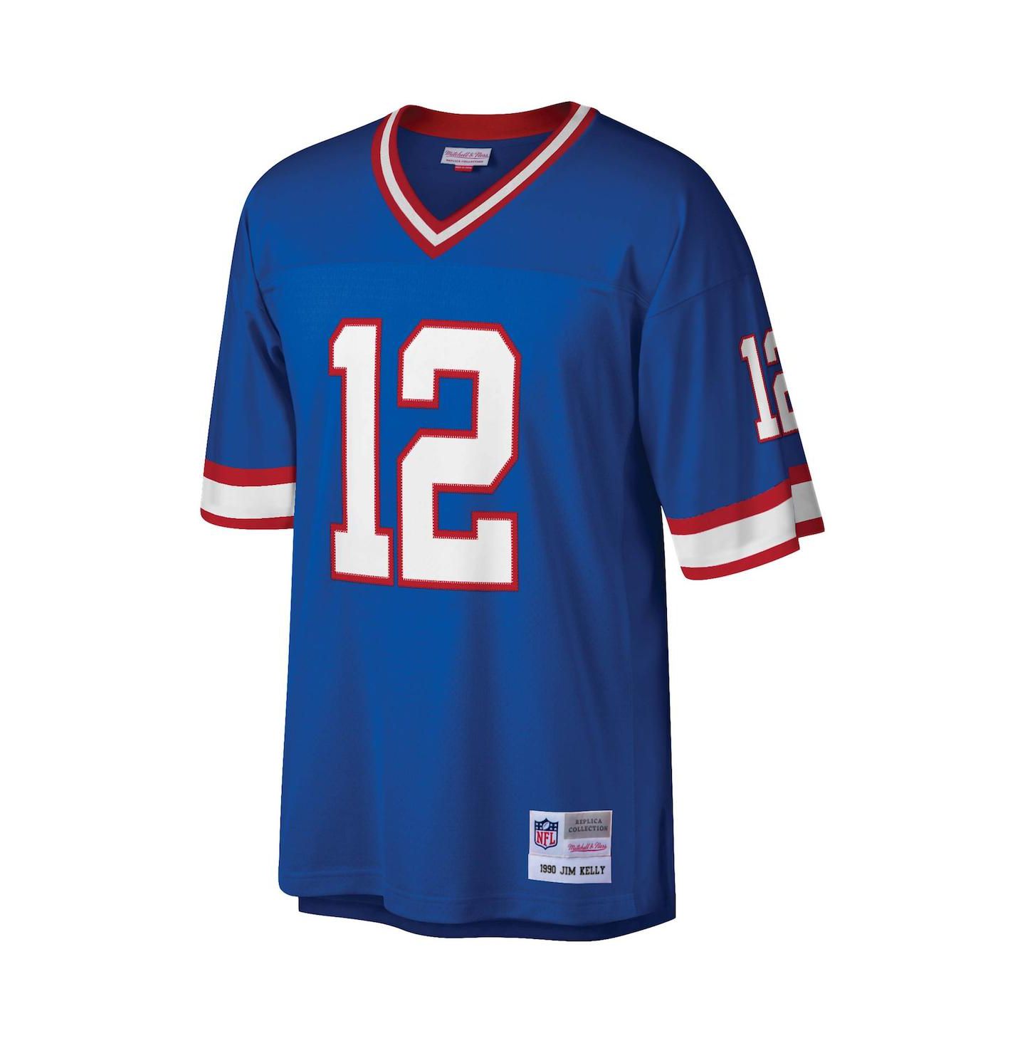 Мужской топ Mitchell & Ness Jim Kelly Royal Buffalo Bills Legacy Replica Jersey — фото 3