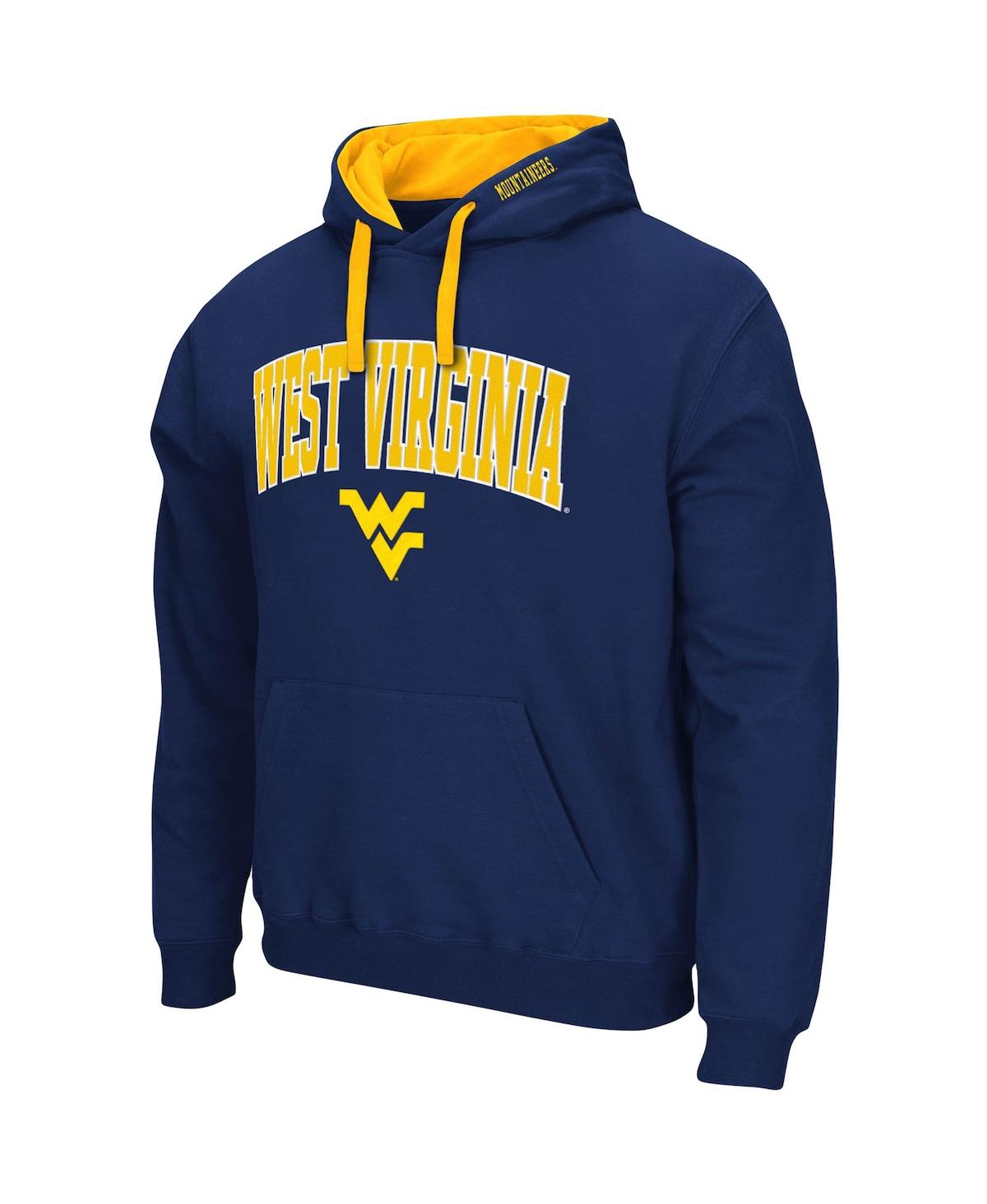 Colosseum Men's  Navy West Virginia Mountaineers Big And Tall Arch & Logo 2.0 Pullover Hoodie In Navy