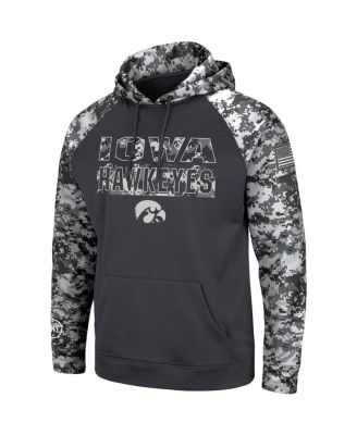 Men's Charcoal Iowa Hawkeyes OHT Military-Inspired Appreciation Digital Camo Pullover Hoodie