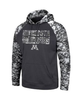 Men's Charcoal Minnesota Golden Gophers OHT Military-Inspired Appreciation Digital Camo Pullover Hoodie