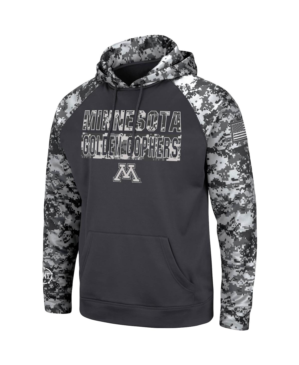 Colosseum Men's Charcoal Minnesota Golden Gophers Oht Military-inspired Appreciation Digital Camo Pullover Hoo In Charcoal