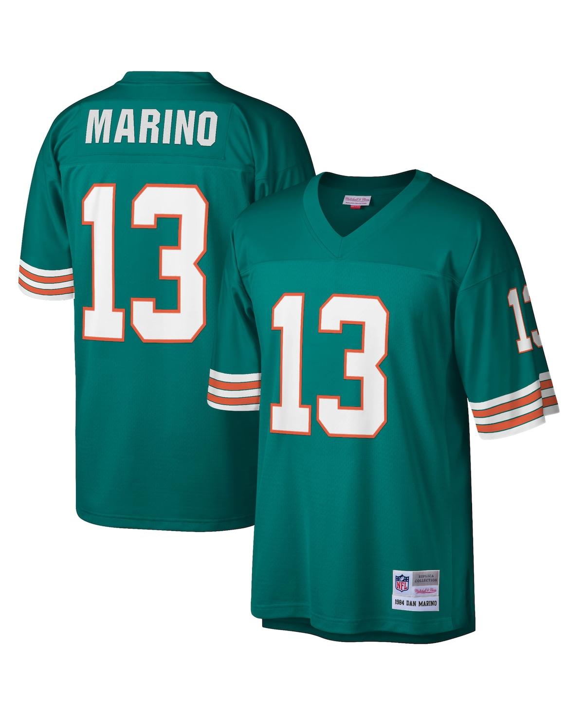 Men's Dan MarinoMiami Dolphins Big and Tall 1984 Retired Player Replica Jersey - Aqua