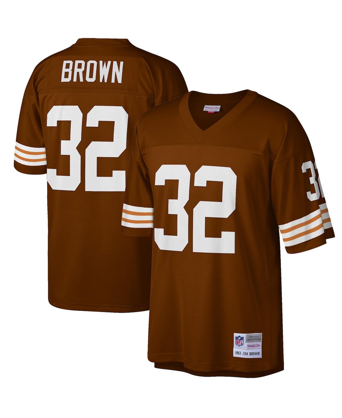 Men's JimBrown Cleveland Browns Big and Tall 1963 Retired Player Replica Jersey - Brown