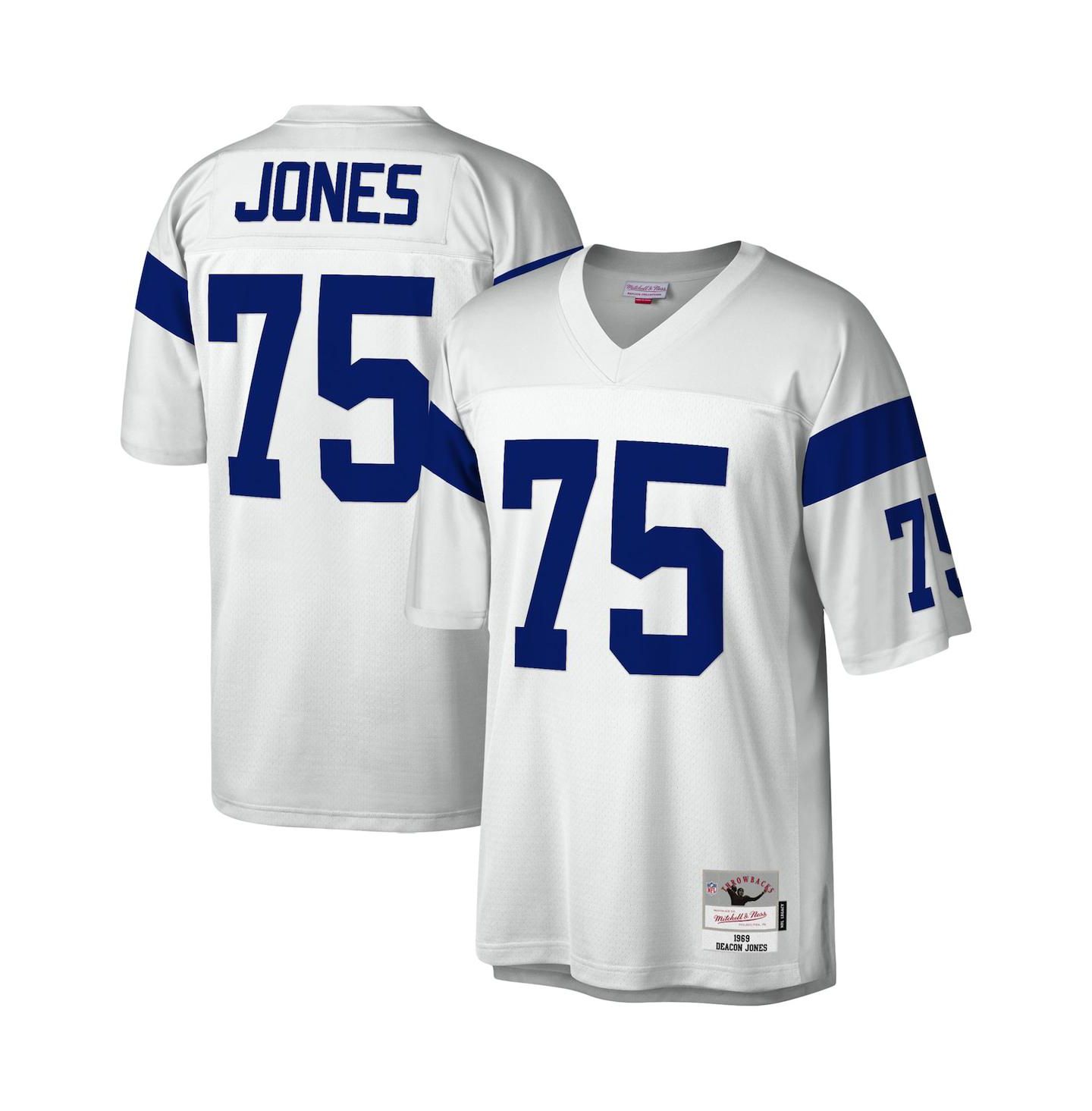 Мужской топ Mitchell & Ness Deacon Jones White Los Angeles Rams Legacy Replica Jersey — фото 4