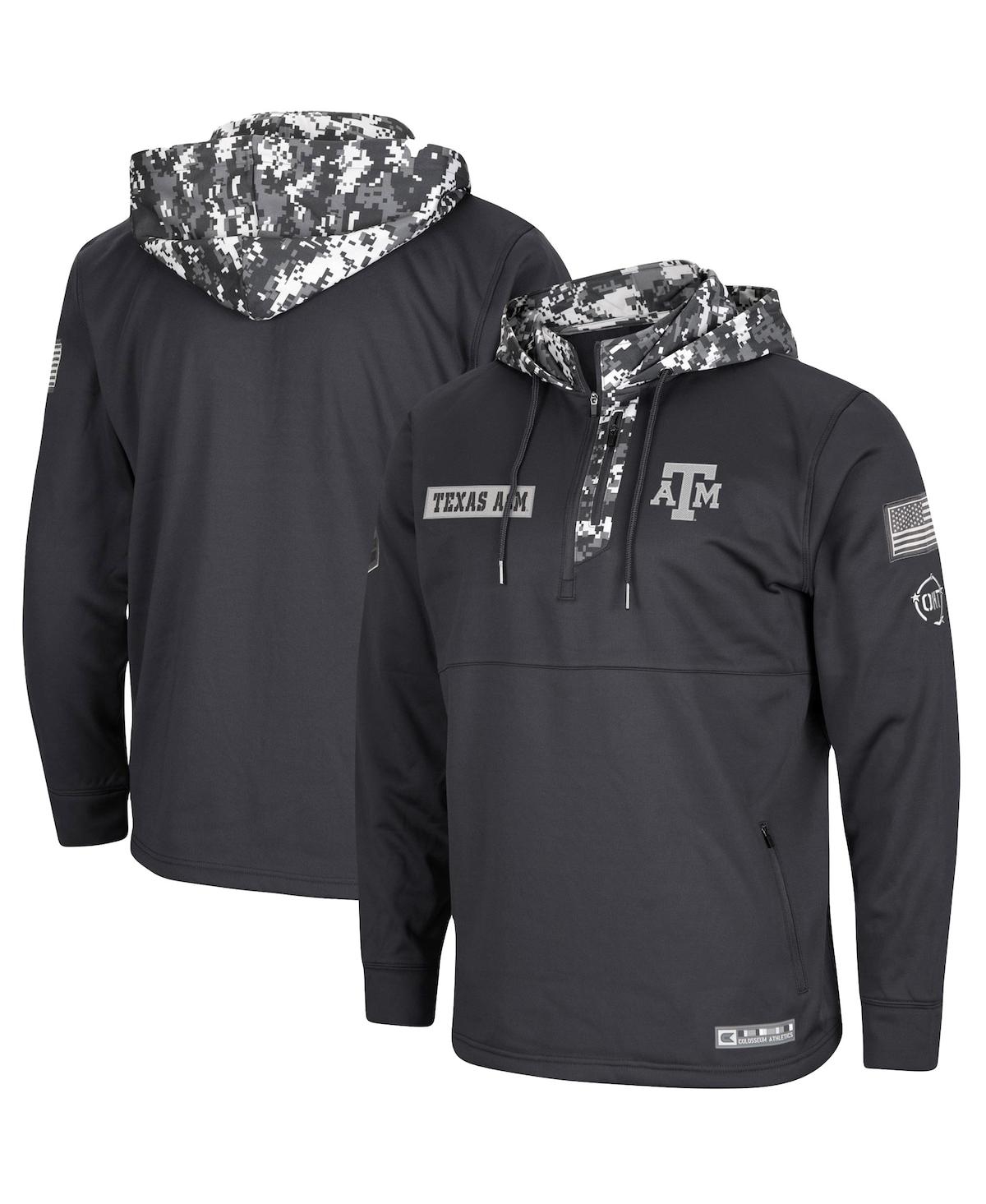 Men'sTexas A&M Aggies Oht Military-Inspired Appreciation Digi Camo Quarter-Zip Hoodie - Charcoal
