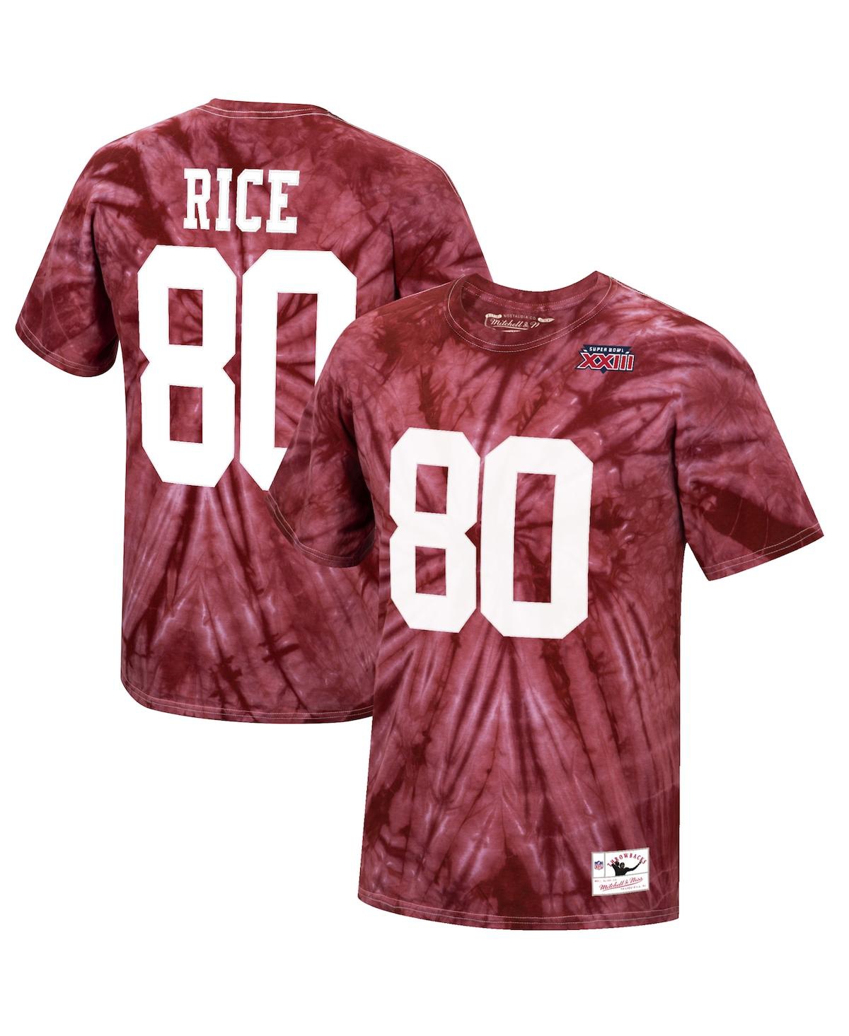 Men's Jerry RiceSan Francisco 49Ers Tie-Dye Super Bowl Xxiii Retired Player Name and Number T-shirt - Scarlet