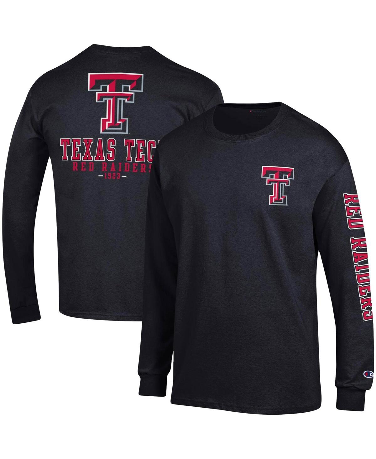 Shop Champion Men's Black Texas Tech Red Raiders Team Stack Long Sleeve T-shirt