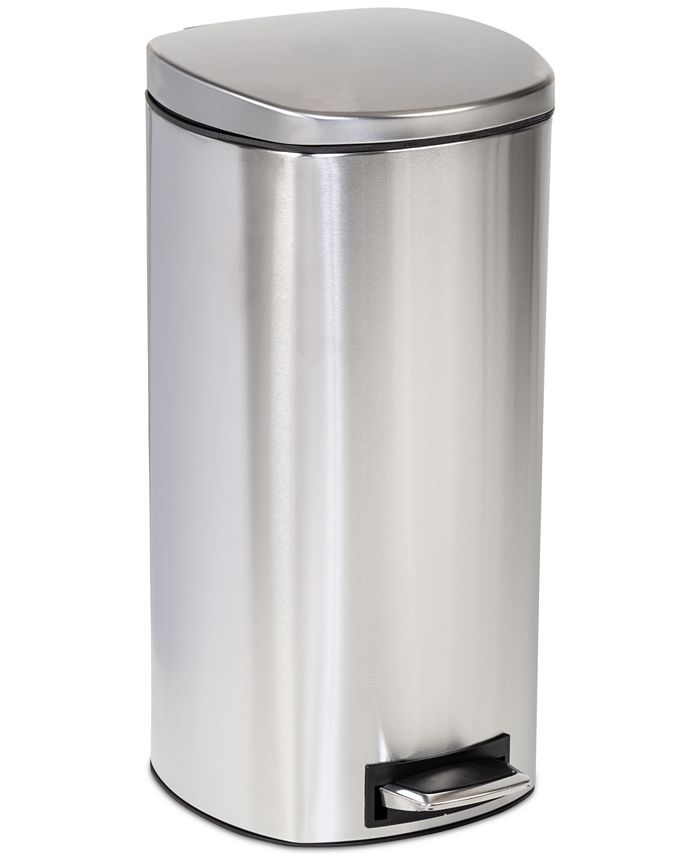 Honey Can Do 30-Liter Soft-Close Stainless Steel Step Trash Can with ...