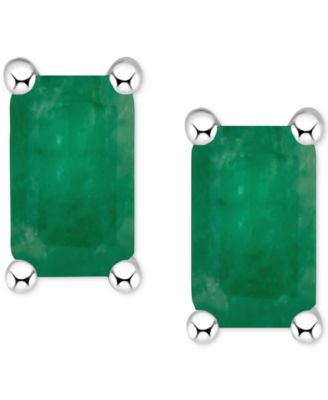 Tanzanite Stud Earrings (1/2 ct. t.w.) in 14k White Gold (Also in Emerald, Sapphire & Ruby)