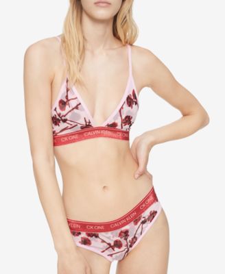 calvin klein rose print bra