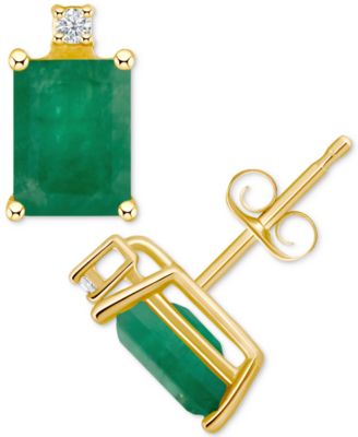 Ruby (1-3/8 ct. t.w.) & Diamond Accent Stud Earrings in 14k Gold (Also in Emerald, Tanzanite, & Sapphire)