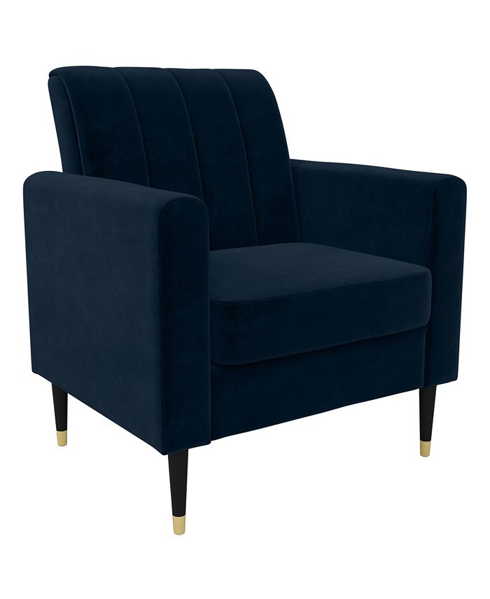 Handy Living Sheahan Mid Century Modern Channel Tufted Armchair