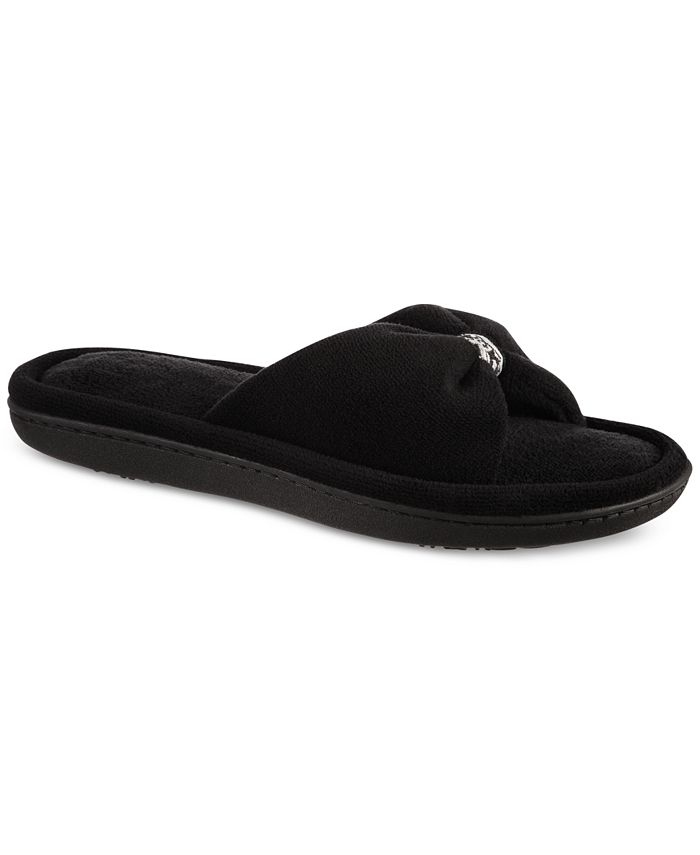 Isotoner Signature Women s Microterry Harper Slide Slippers Macy s