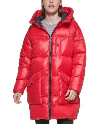 dkny red puffer coat