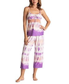 Tie-Dyed Cami & Capri Pants Pajama Set