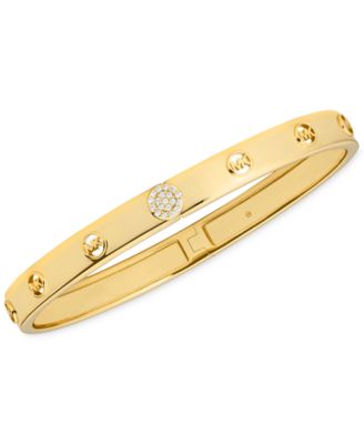 Michael Kors - Pav&eacute; Button Logo Station Bangle Bracelet