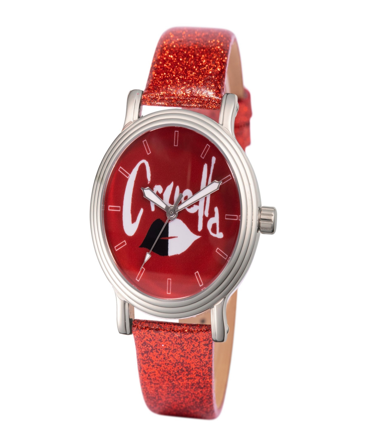 ewatchfactory Women's Disney Cruella Vintage Inspired Red Leather Strap Watch 38mm