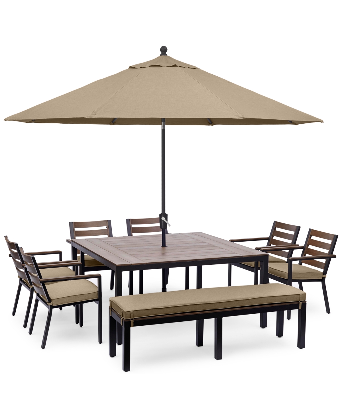 Agio Stockholm Outdoor Aluminum 8pc. Dining Set (61" Square Dining